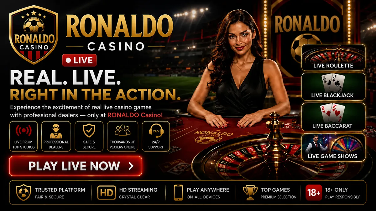 Cristiano Ronaldo Casino official live casino with dealer games and football-themed entertainment